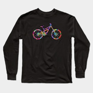 Downhill mountain bike watercolor Long Sleeve T-Shirt